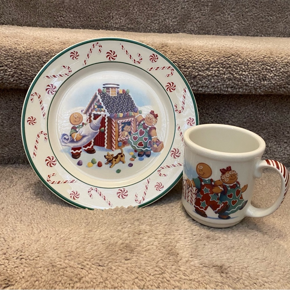 Longaberger Roger & Ginger Gingerbread Plate and Mug Set